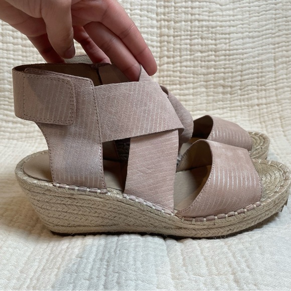 Eileen Fisher Willow Soft Suede Wedge Espadrille in Pink Size 8 - Picture 9 of 16